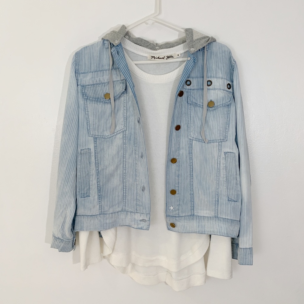 Michael Stars linen denim shirt jacket size XS
